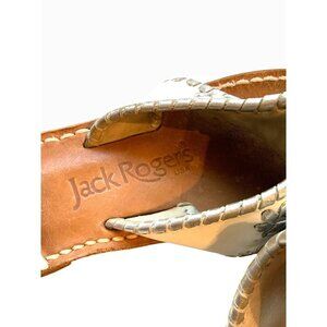 Jack Roger’s womens flat  backless sandals thong size 7.5white leather